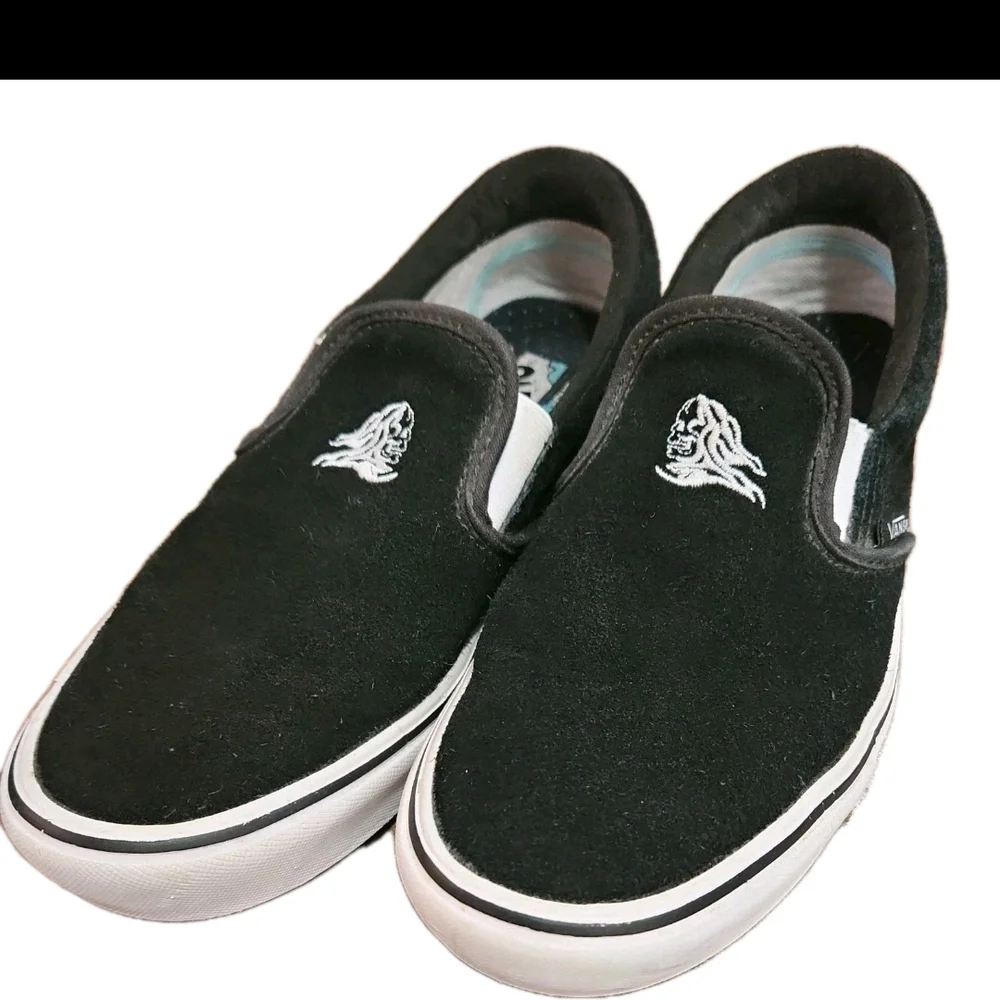 Vans Sixty-Sixers Comfycush Black Slip-On Shoes with White Logo - Picture 1 of 5